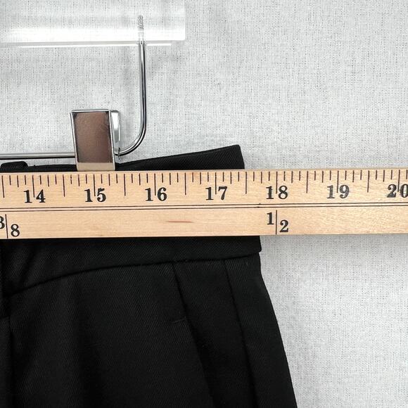 REISS Black High Rise Cropped Tapered Trousers Womens 12 Black Pleat Front - Picture 15 of 16